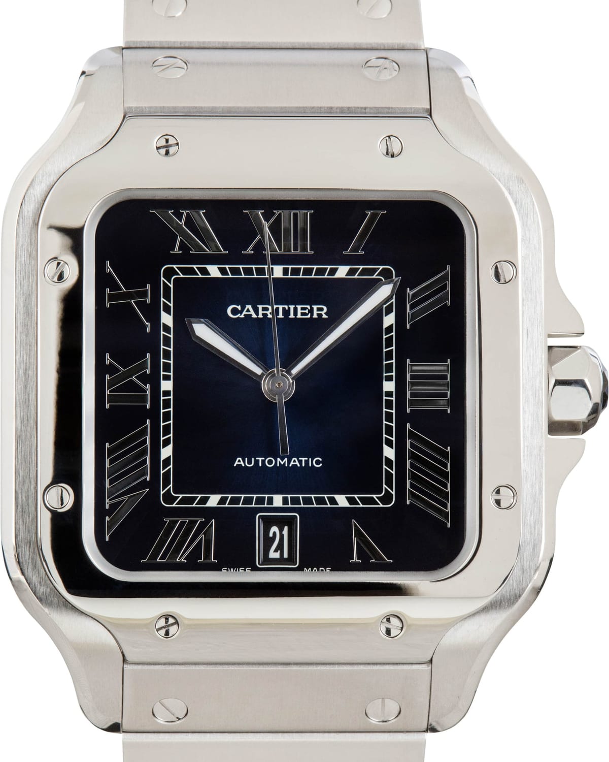 Reference image of a Cartier Santos Large WSSA0030 with graduated blue dial