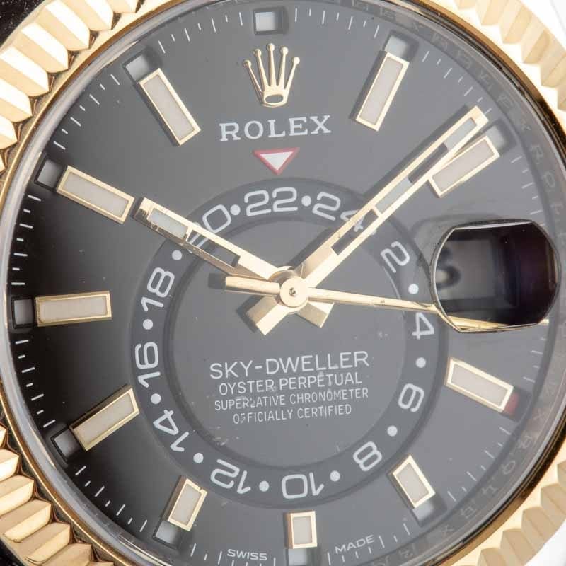 Reference image of a two-tone Rolex Sky-Dweller 326933 with black dial